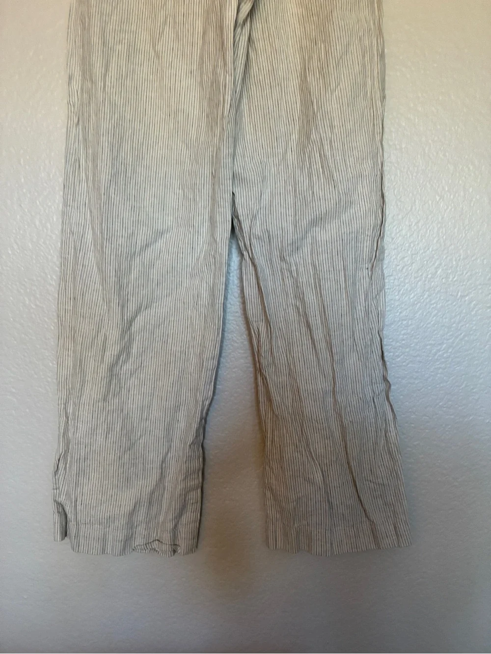 Merona Men's XS Linen/Cotton Lightweight Cream & Black Striped Relaxed Pants